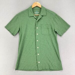 Crew Cuts Button Up Camp Shirt Youth XL Green Short‎ Sleeve Collard